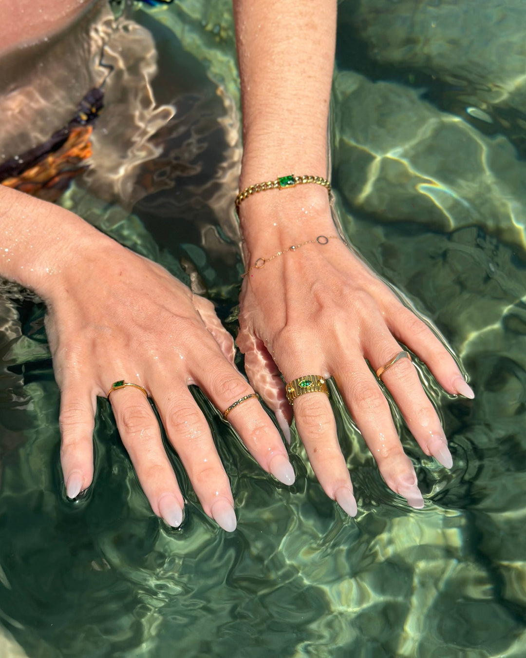 Aurora Chunky Textured Band With Cubic Zirconia | Zoe Olivia Jewellery Australia