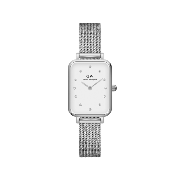 Daniel Wellington Quadro 20X26 Pressed Sterling Lumine Silver & White Watch