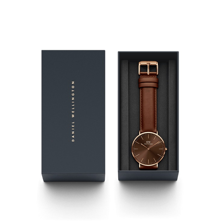 Daniel Wellington Classic 40 St Mawes Rose Gold & Amber Watch