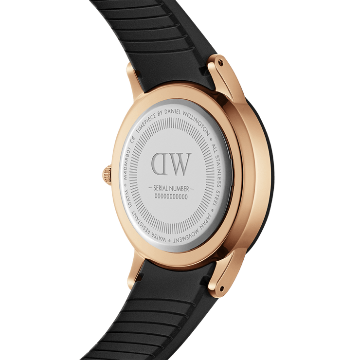 Daniel Wellington Iconic Motion 40 Rose Gold & Black Watch