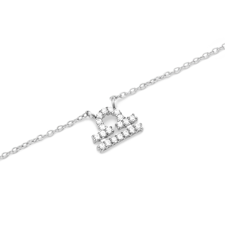 Zodiac Crystal Necklace Silver