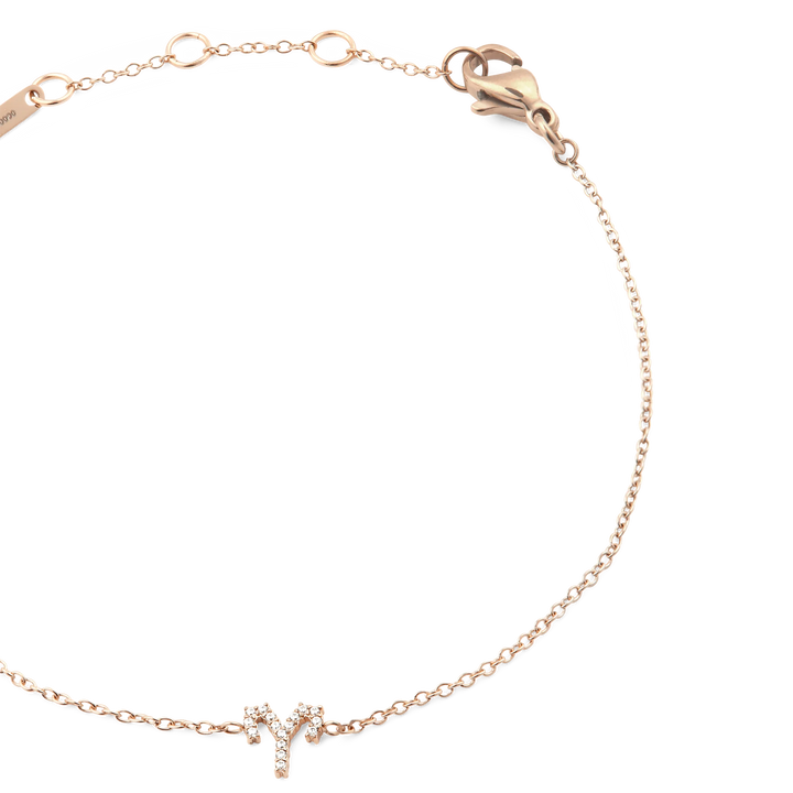 Crystal Zodiac Chain Bracelet Rose Gold