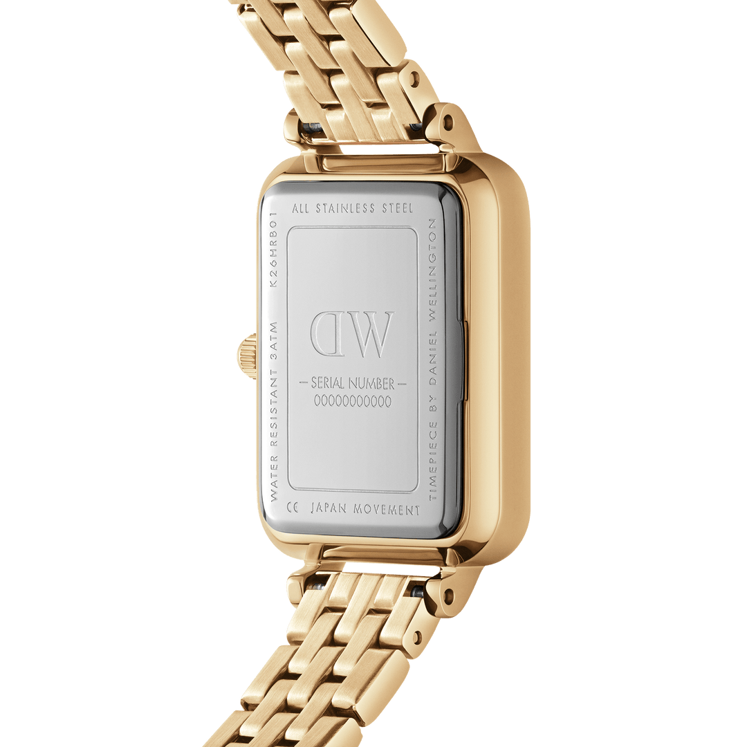 Daniel Wellington Quadro Roman Numerals 20x26 5-Link G White Watch