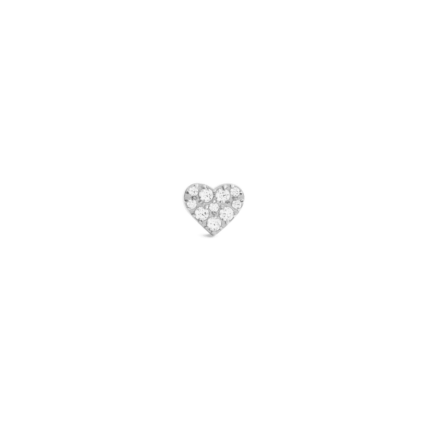 Daniel Wellington Crystal Heart Stud Silver