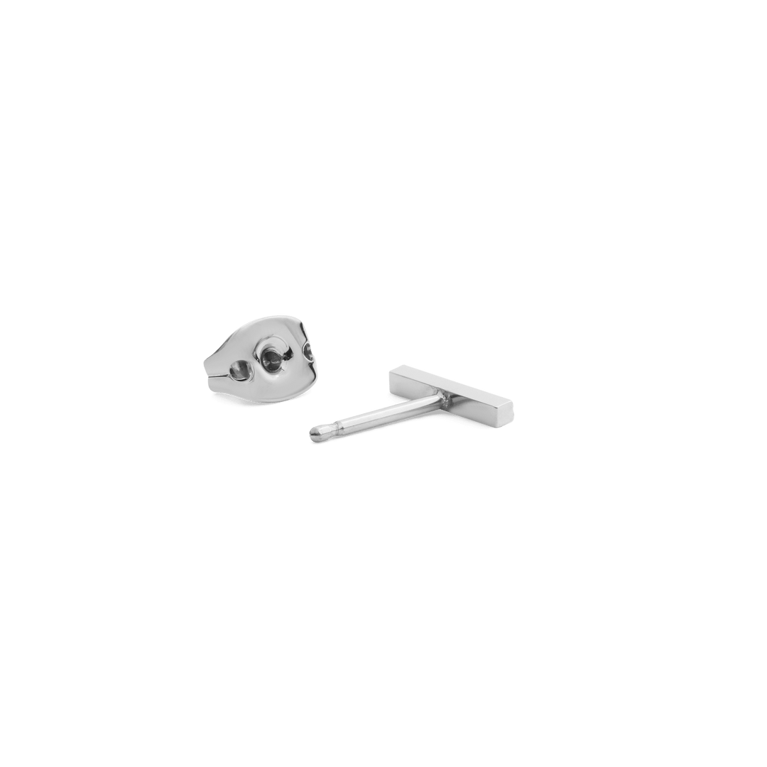 Crystal Bar Single Stud Silver