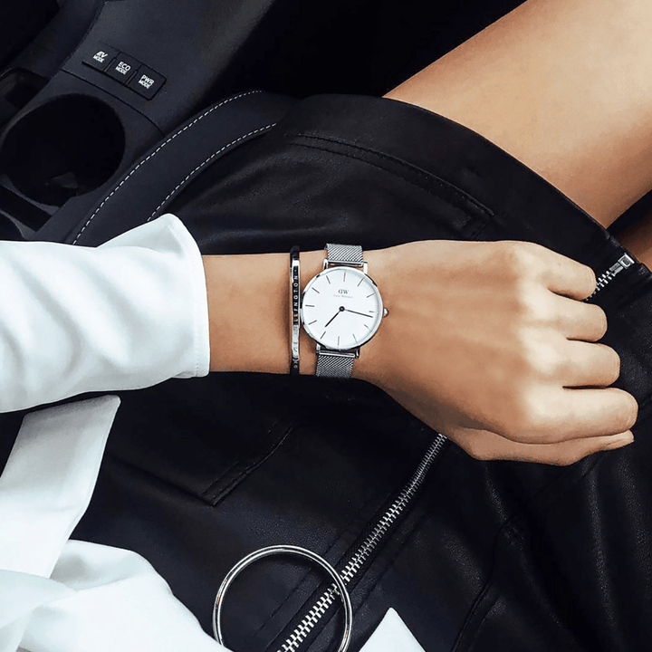 Daniel Wellington Petite 36 Sterling Silver & White Watch