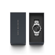 Daniel Wellington Iconic Chronograph 42 Link Silver & Black Sunray Watch