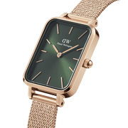 Daniel Wellington Quadro 20X26 Pressed Melrose Rose Gold & Emerald Watch