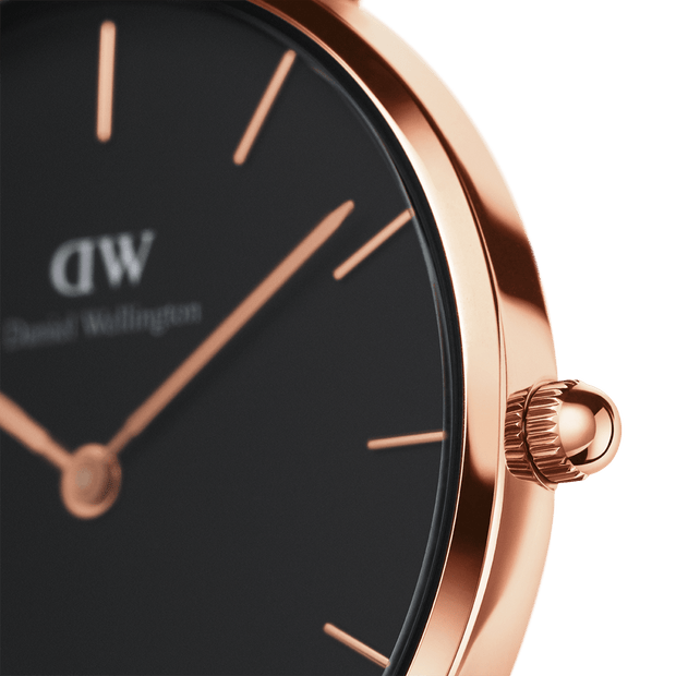 Daniel Wellington Petite 32 Melrose Rose Gold & Black Watch