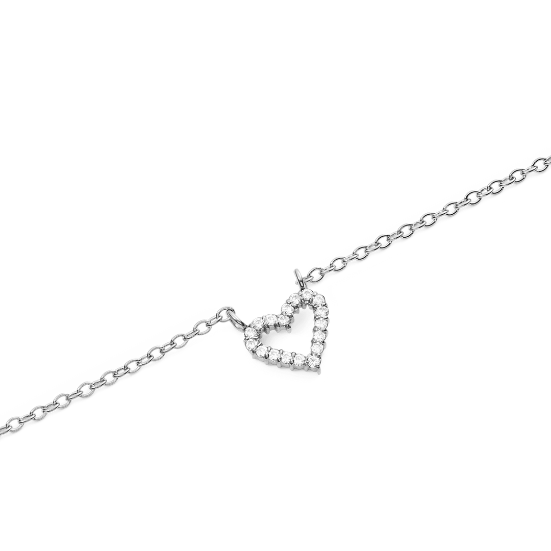 Mirelle Heart Necklace Silver