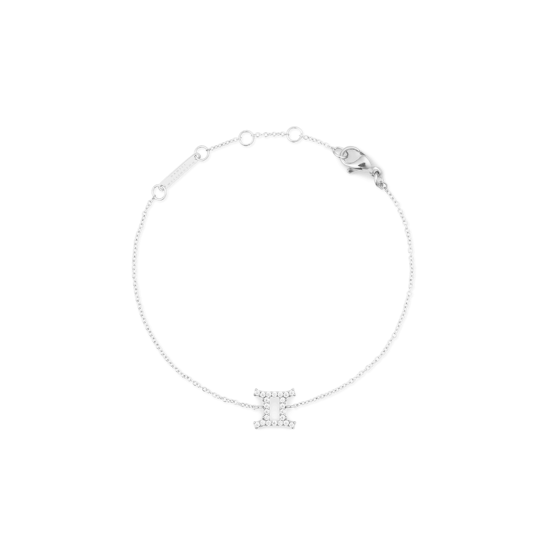 Crystal Zodiac Chain Bracelet Silver