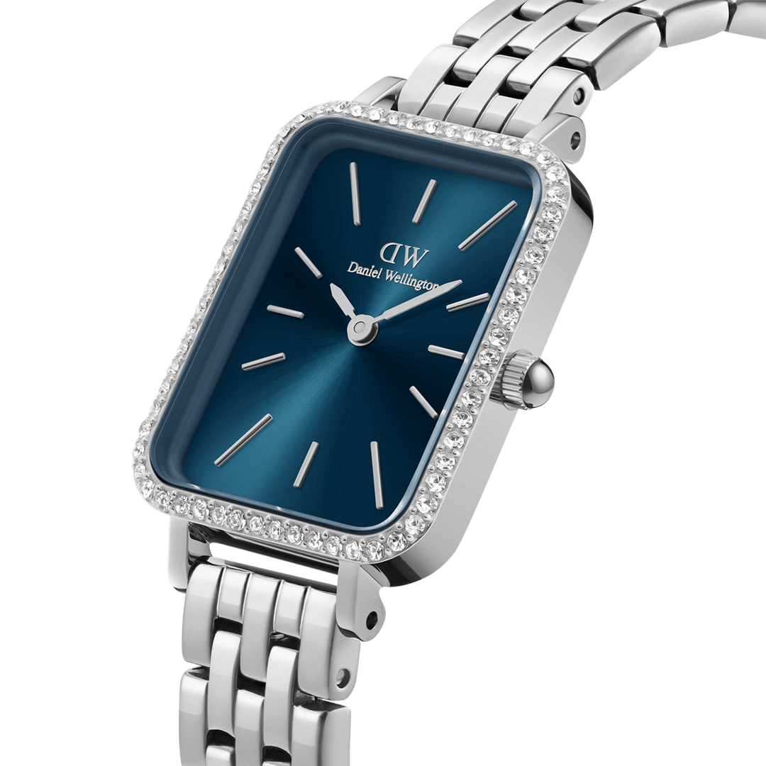 Daniel Wellington Quadro 20x26 Bezel 5-Link Arctic Sunray Silver Watch