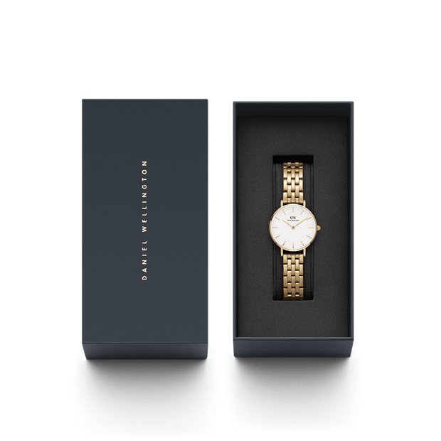 Daniel Wellington Petite 28 5-Link Gold & White Watch