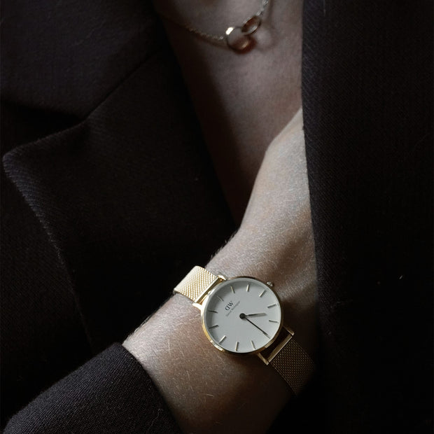 Daniel Wellington Petite 36 Evergold Gold & White Watch