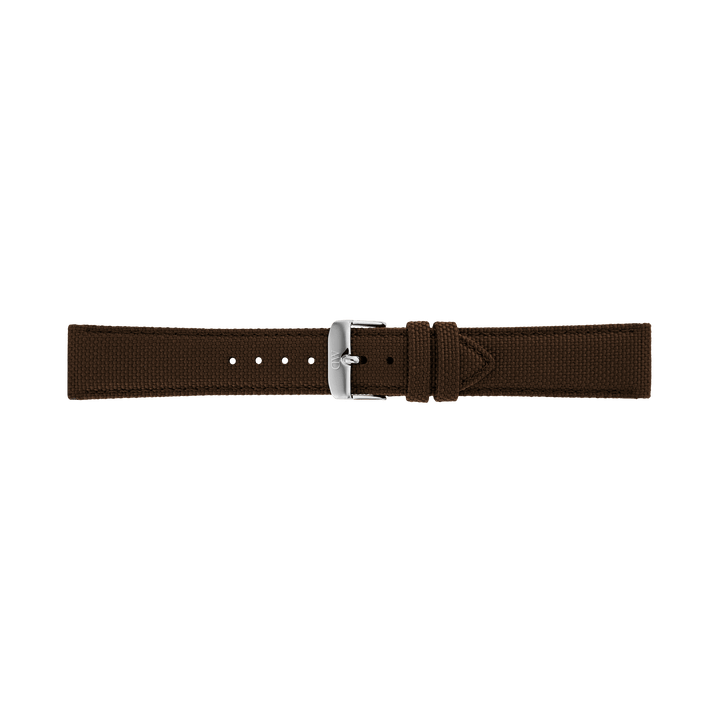 Daniel Wellington Brown Canvas Strap Silver