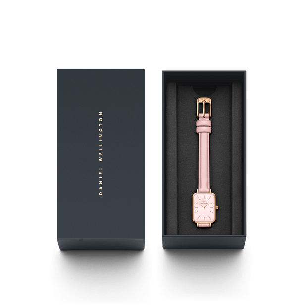 Daniel Wellington Quadro Pink Leather & Rose Gold Mother of Pearl Watch