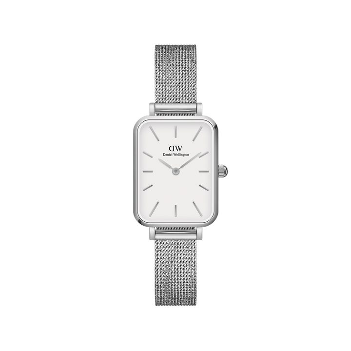 Daniel Wellington Quadro 20X26 Pressed Sterling Silver & White Watch
