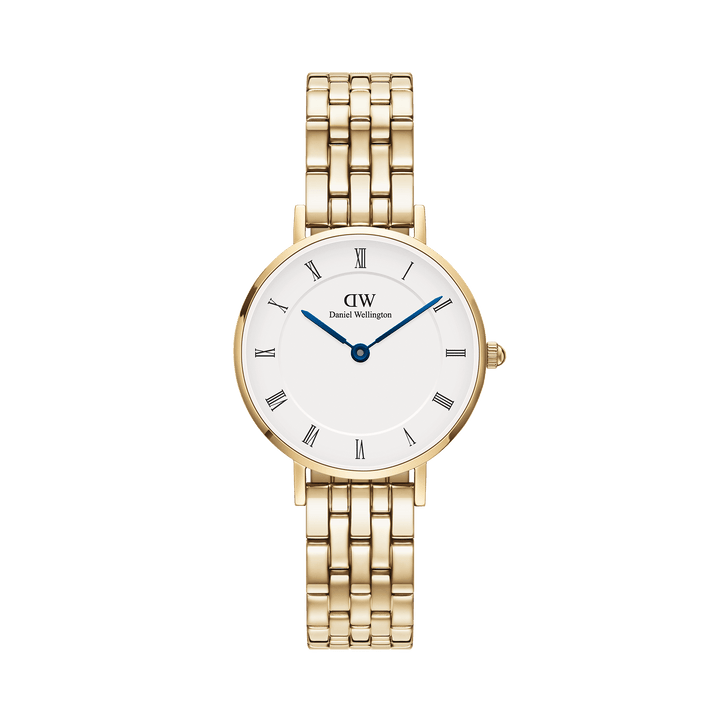 Daniel Wellington Petite Roman Numerals 28 5-Link G White Watch