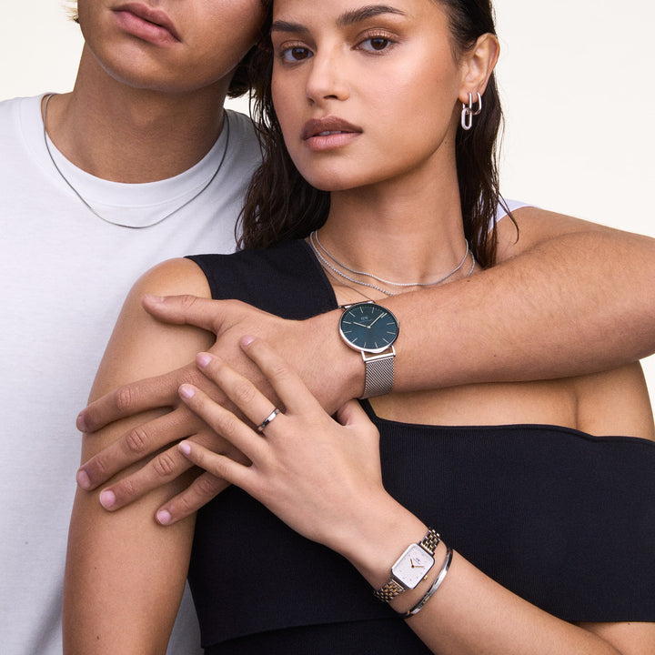 Daniel Wellington Classic 40 Sterling Silver & Onyx Watch