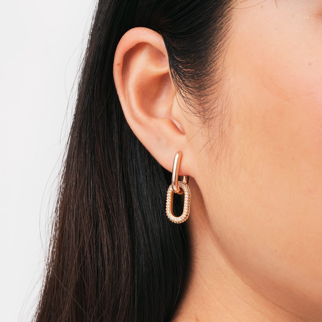 Crystal Link Earrings RG