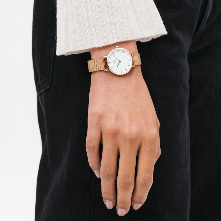 Daniel Wellington Petite Roman Numerals 28 Melrose RG White Watch