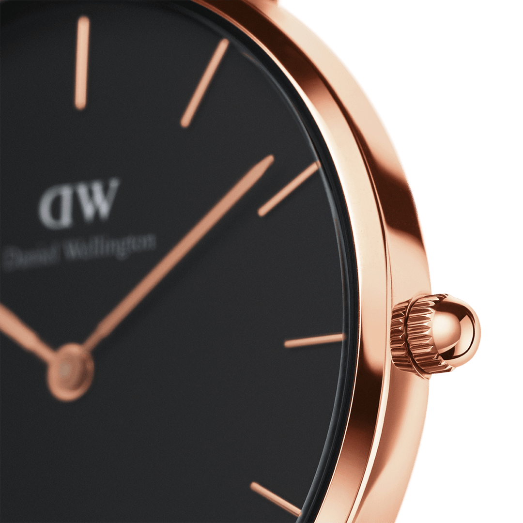 Petite 32 Ashfield Rose Gold & Black Watch