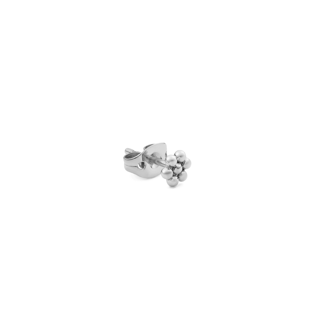 Flower Single Stud Silver