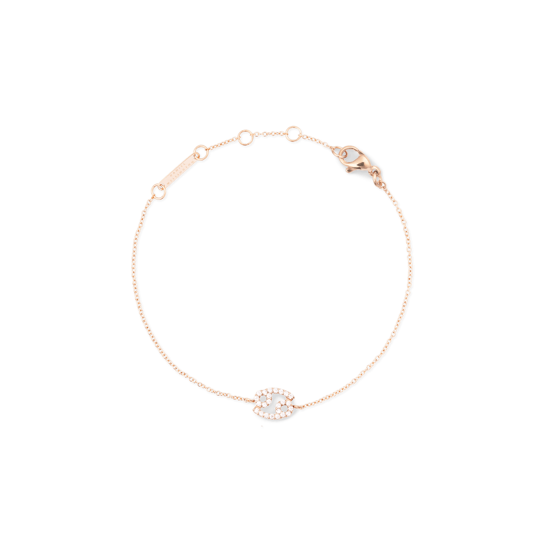Crystal Zodiac Chain Bracelet Rose Gold