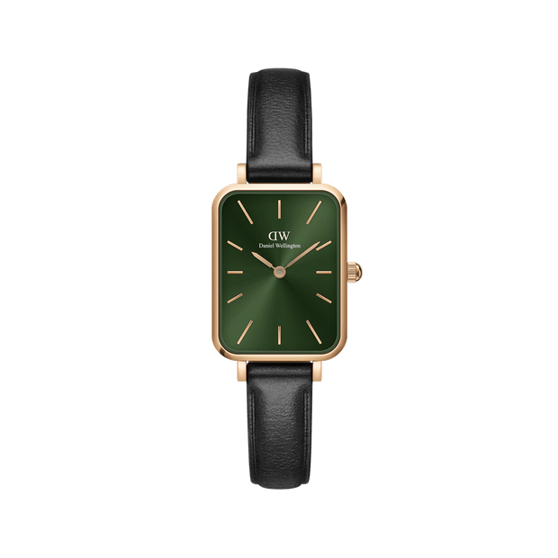 Daniel Wellington Quadro 20X26 Pressed Sheffield Rose Gold & Emerald Watch