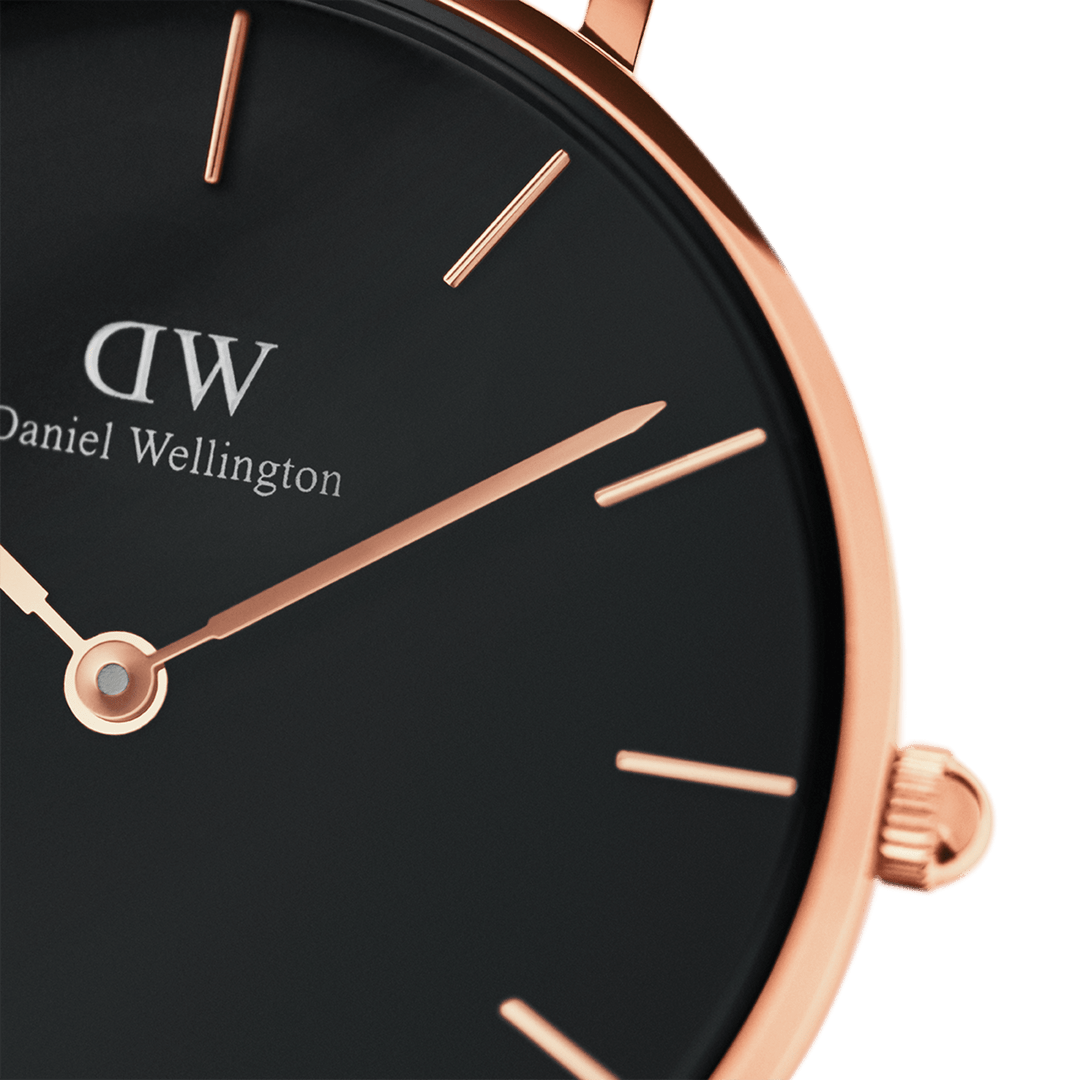 Petite 28 Ashfield Rose Gold & Black Watch
