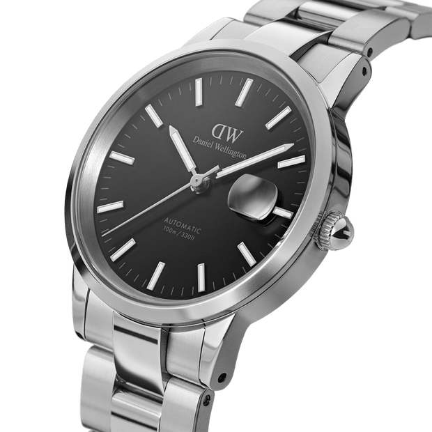 Daniel Wellington Iconic Link Automatic 40 Silver & Black Watch