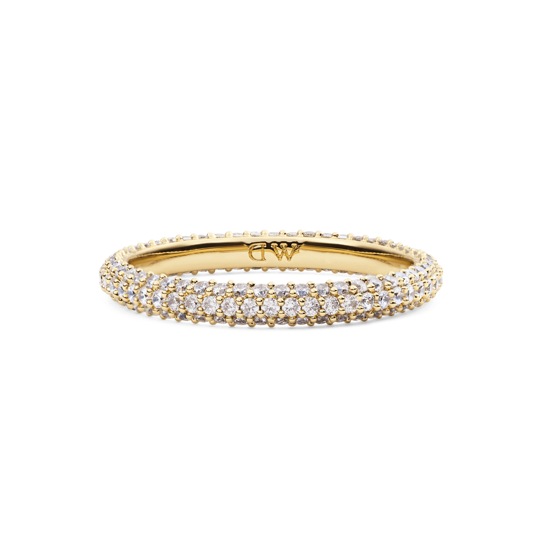 Pave Ring Gold 3 mm