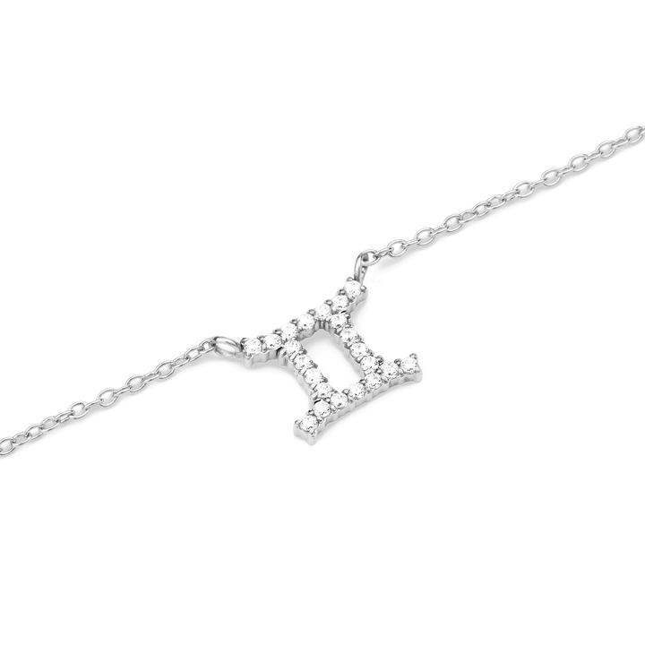Zodiac Crystal Necklace Silver