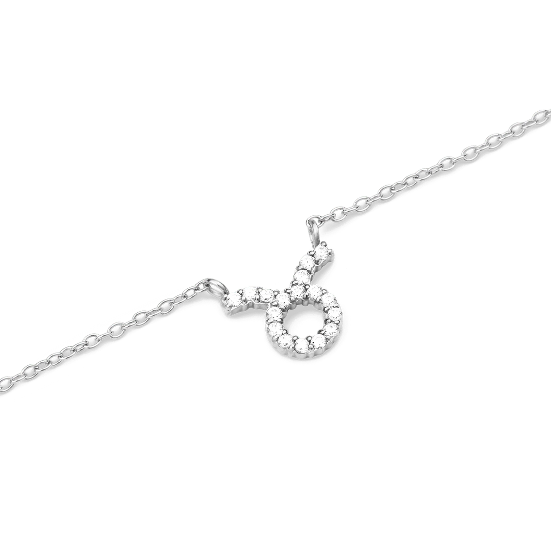 Zodiac Crystal Necklace Silver