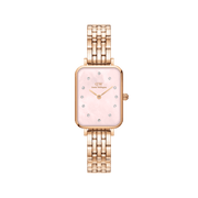 Daniel Wellington Quadro Lumine 20x26 5-Link Rose Gold & Mother of Pearl Pink Watch