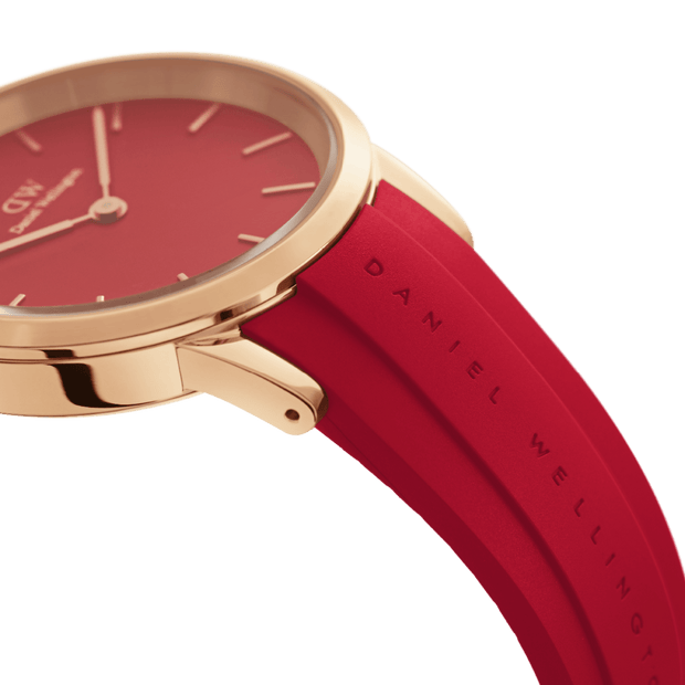 Daniel Wellington Iconic Motion Ruby 40 Rose Gold Red Watch