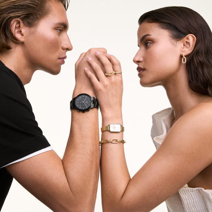 Daniel Wellington Iconic Chronograph 42 Link Black Sunray Watch