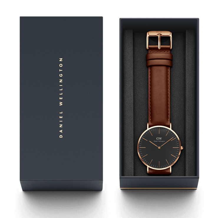 Daniel Wellington Classic 40 St Mawes Rose Gold & Black Watch