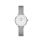 Daniel Wellington Petite 24 Pressed Sterling Silver & White Watch