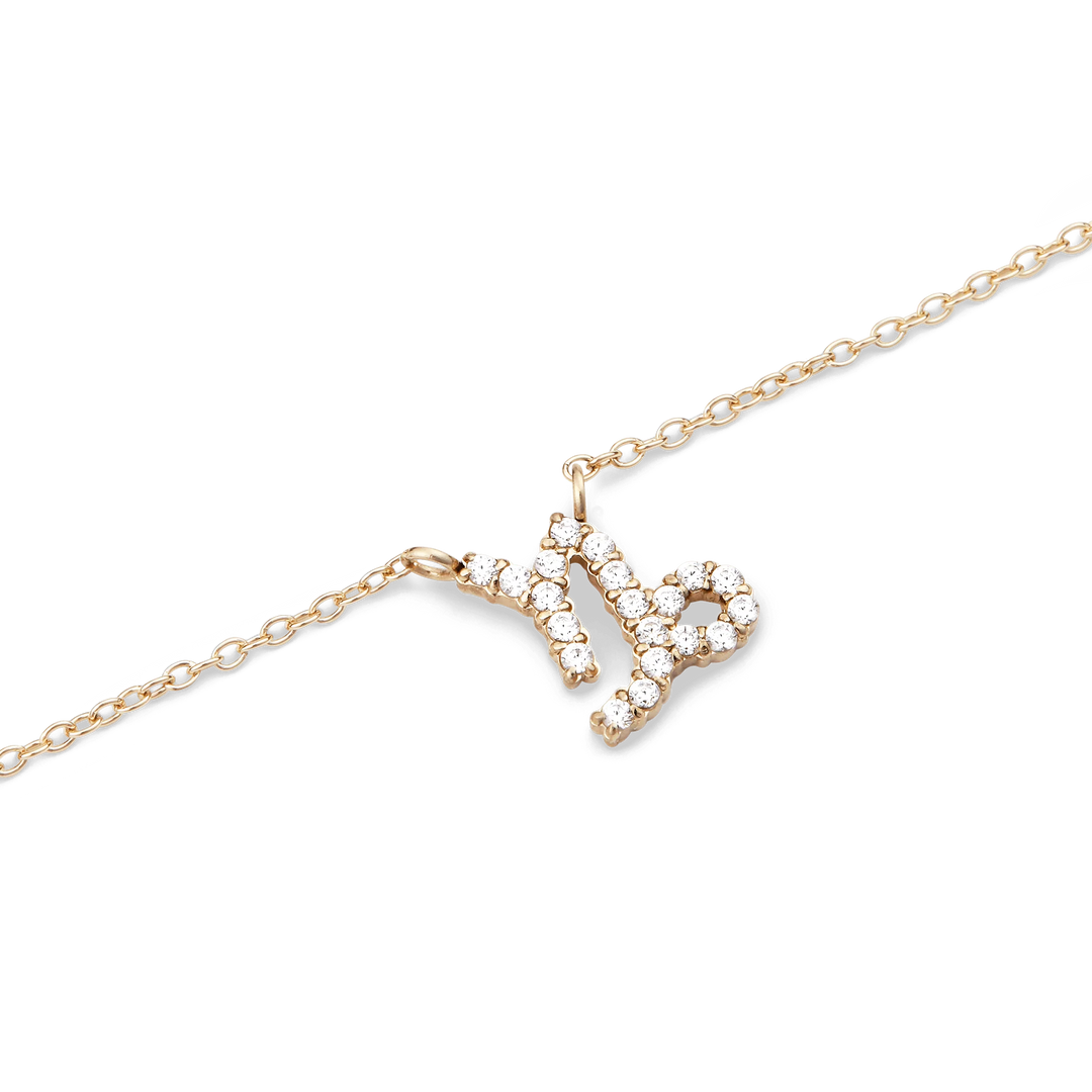 Zodiac Crystal Necklace Gold