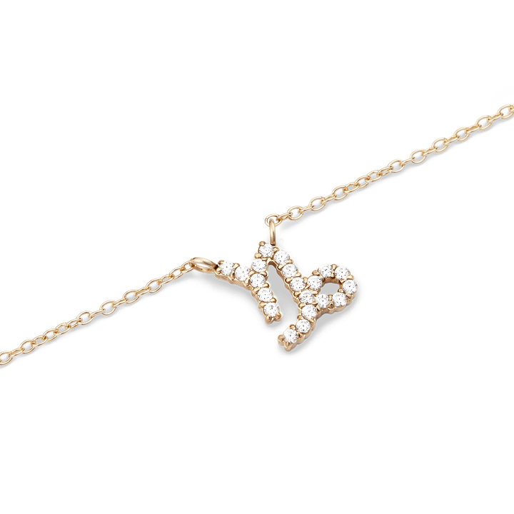 Zodiac Crystal Necklace Gold