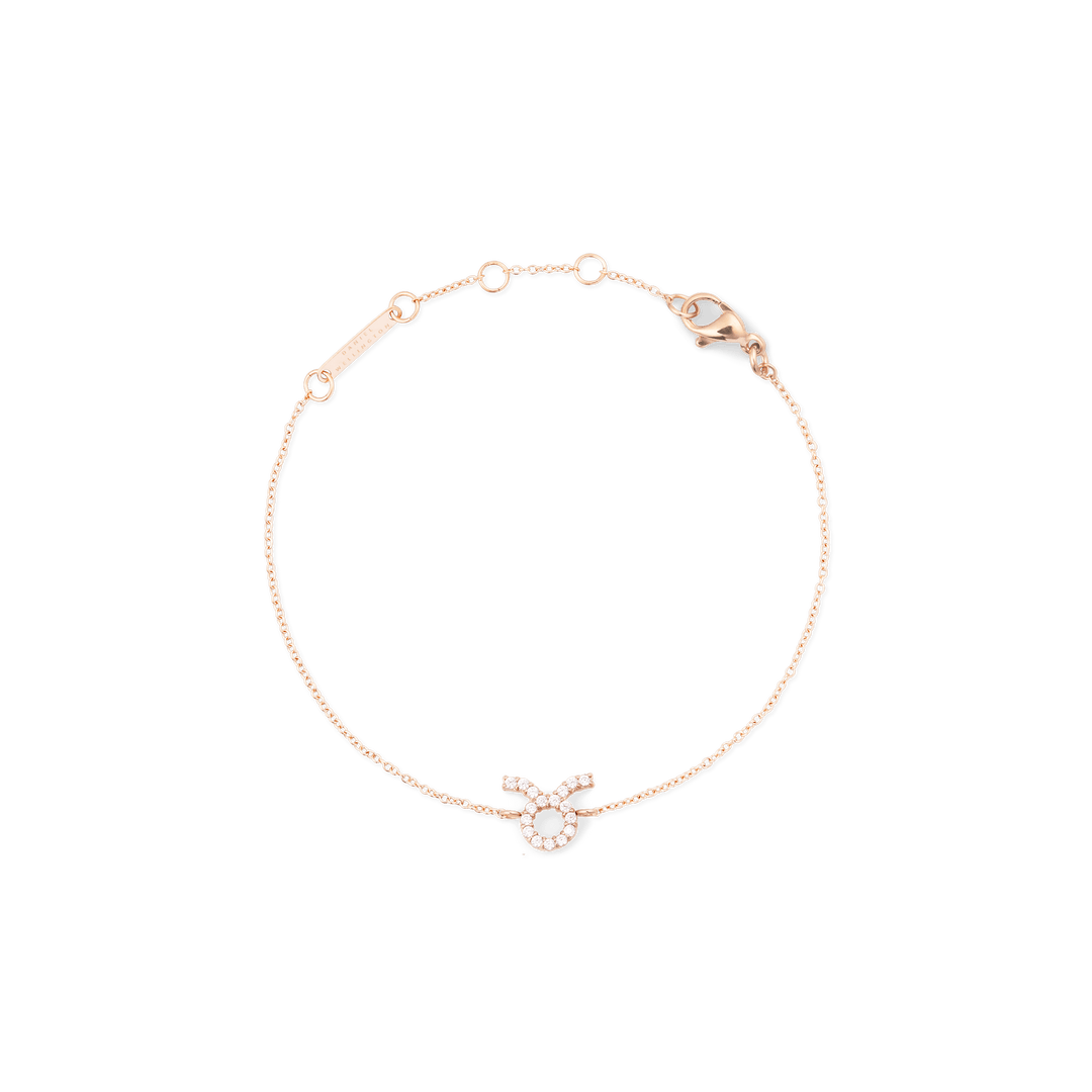 Crystal Zodiac Chain Bracelet Rose Gold