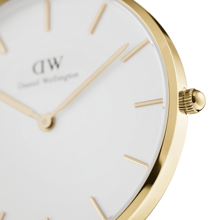Petite 28 Evergold Gold White Watch