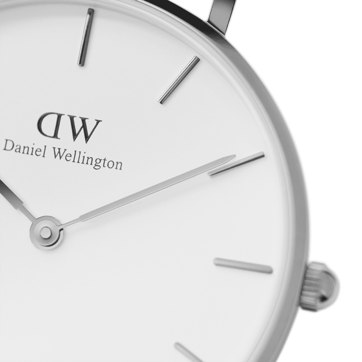 Daniel Wellington Petite 36 Sterling Silver & White Watch