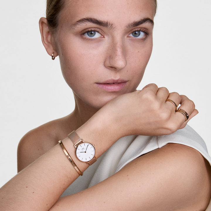 Petite 28 Melrose Rose Gold & White Watch