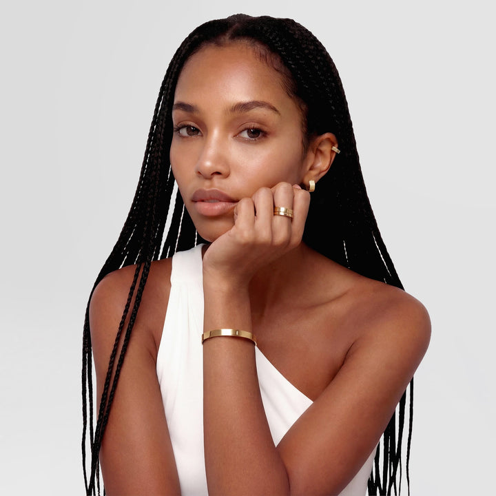 Daniel Wellington Line Earrings Polished Gold 3.5mm | The Jewellery Boutique