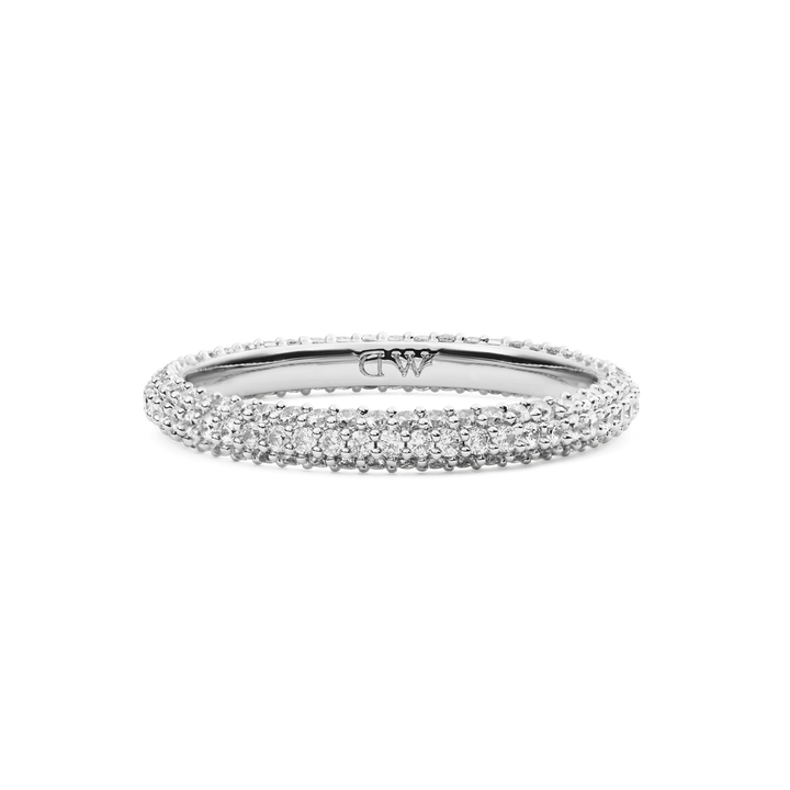 Pave Ring Silver 3 mm