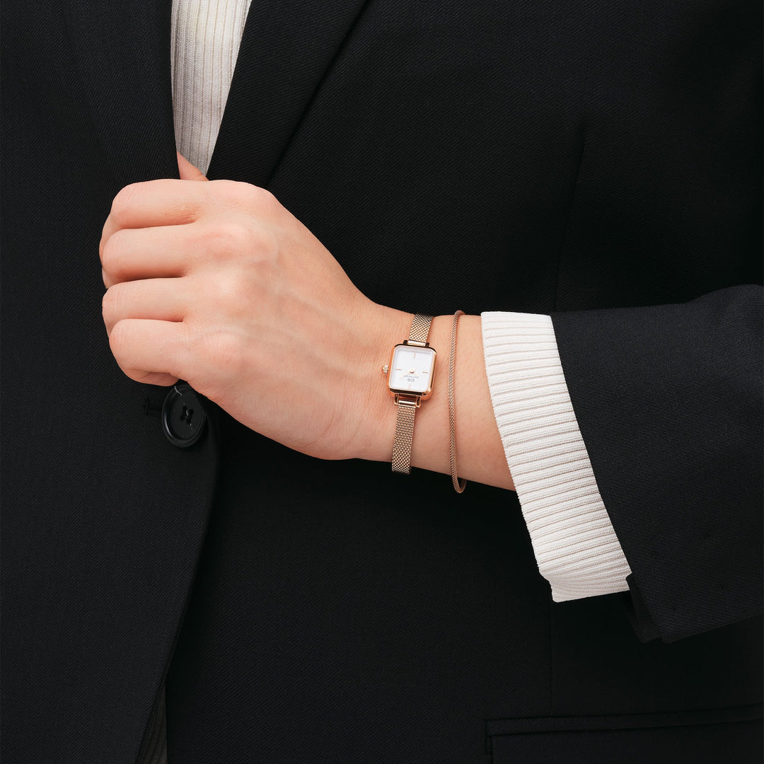 Daniel Wellington Quadro Mini 15x18 Melrose RG White Watch