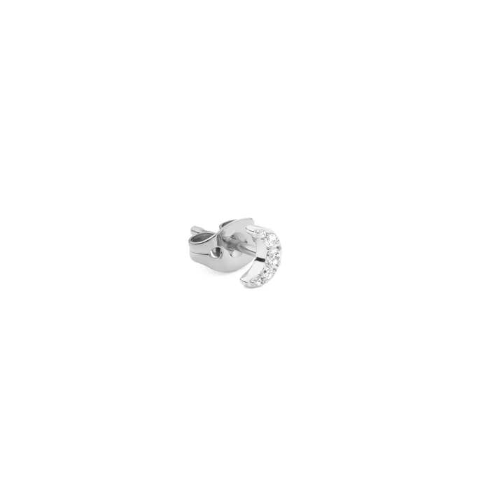Crystal Moon Single Stud Silver