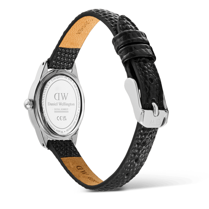 Daniel Wellington Ophelia Mini Black Lizard White GuillochÃ© Silver | The Jewellery Boutique